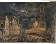 Alexeyev Fiodor Illumination in Sobornaya Square in Honour of Emperor Alexander I s Coronations - Hermitage